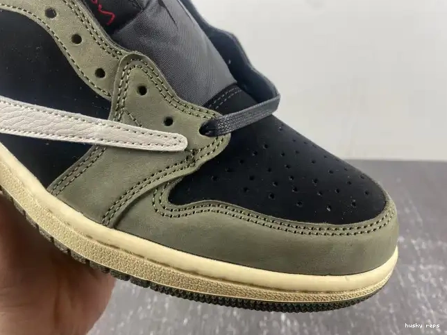 Rep Husky 'BLACK SP AIR SCOTT LOW 1 TRAVIS OLIVE' JORDAN X OG DM7866-002 0618